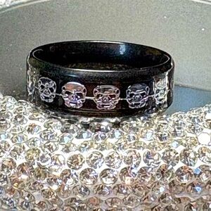 Goth style/skull style stainless wide band ring/unisex Ring